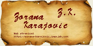 Zorana Karajović vizit kartica
